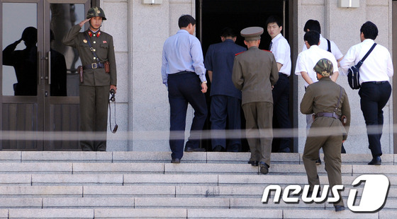 판문점을 방문한 북한의 고위층. /뉴스1 © News1 양동욱 기자