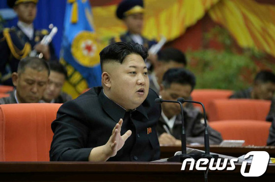 북한 김정은 노동장 제1비서 (노동신문) 2014.4.20/뉴스1 © News1 송원영 기자