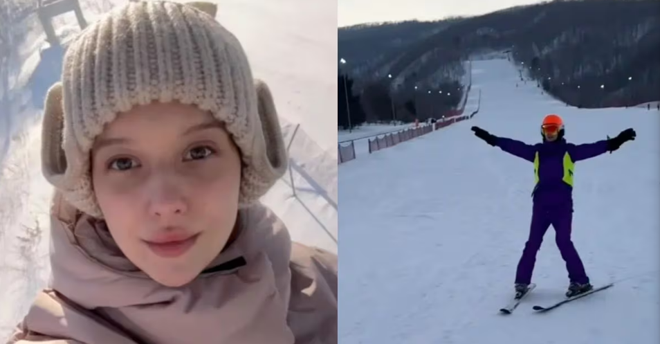 러시아 인플루언서 빅토리아가 마식령 스키장을 방문한 모습. /인스타그램