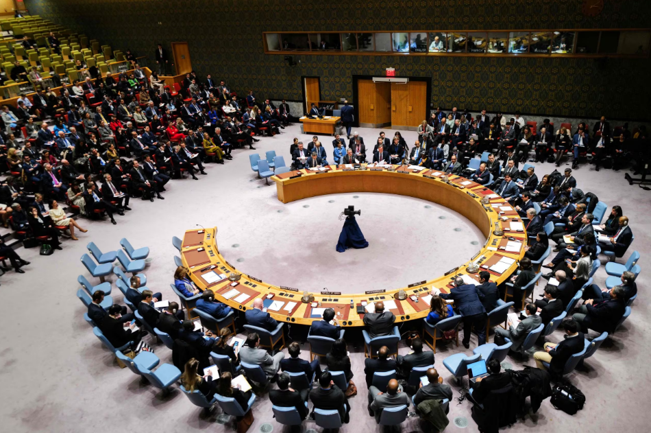 23일 미국 뉴욕 유엔본부에서 '우크라이나 평화·안보 유지'를 주제로 안보리 공식회의가 열렸다. /AFP 연합뉴스